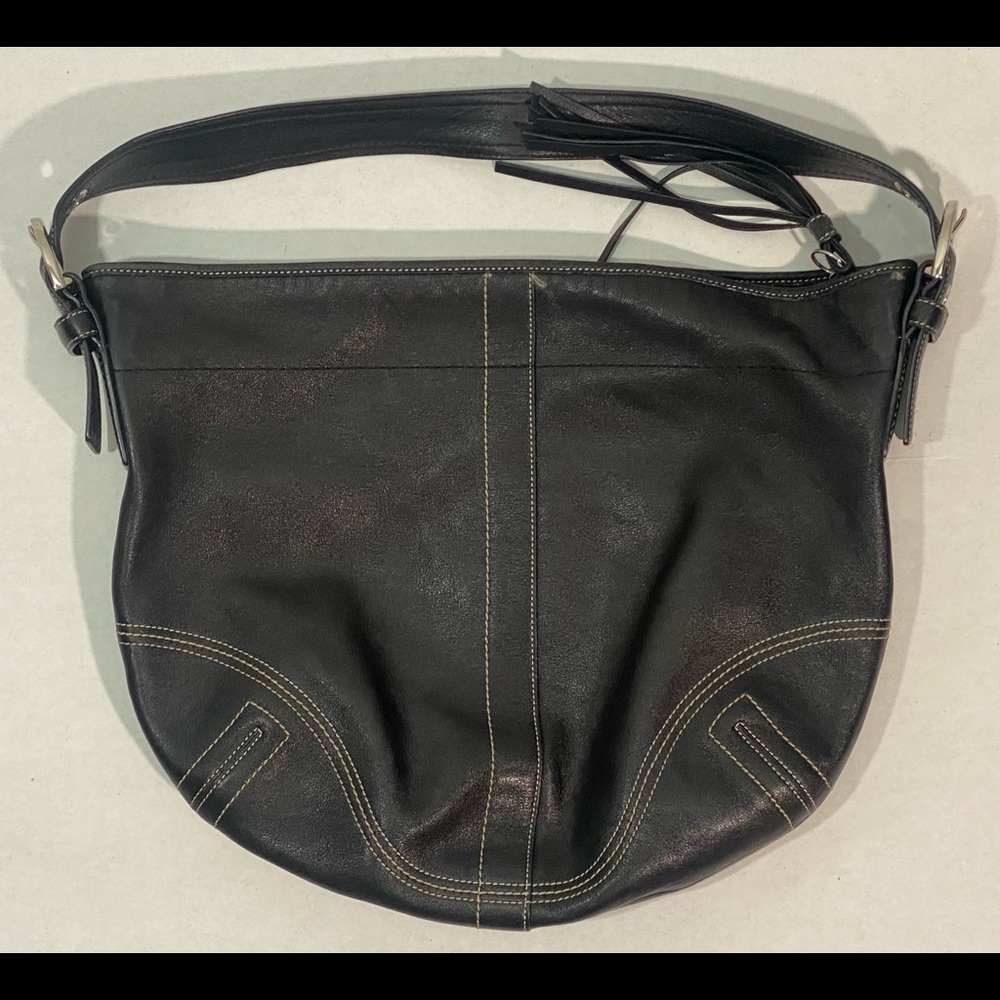 Coach 8A03 Soho Black Leather Hobo Shoulder Bag